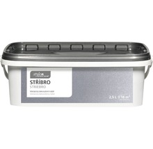 Vedro so striebornou metalickou dekoratívnou farbou, 2,5 litra