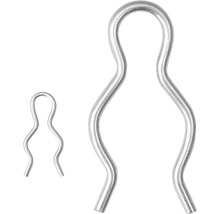 Dva kovové poistné strmene rôznych veľkostí