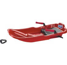 Červené sane s ťažným lanom a držadlami