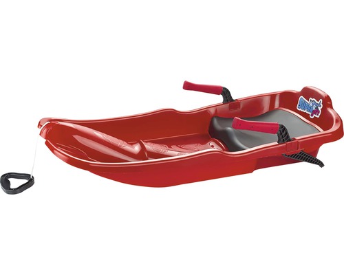 Detské boby SUPER JET červené Červené sane s ťažným lanom a držadlami