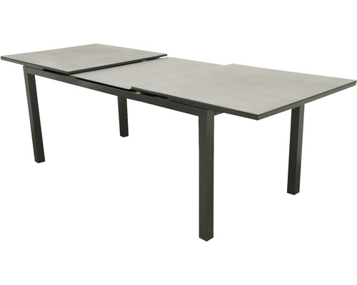 Rozkladací záhradný stôl s kovovým rámom a doskou