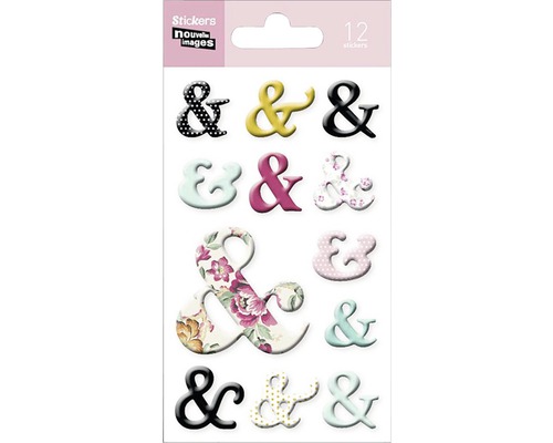 Balenie dvanástich samolepiek ''&'' s rôznymi vzormi