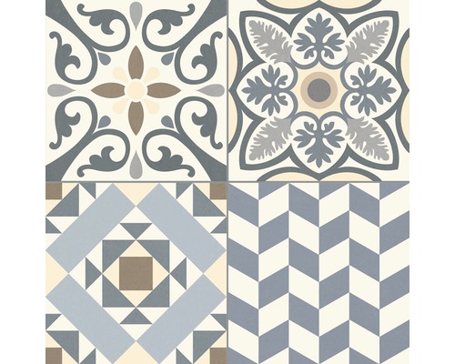 Dekoratívna dlažba s kvetinovými a geometrickými vzormi