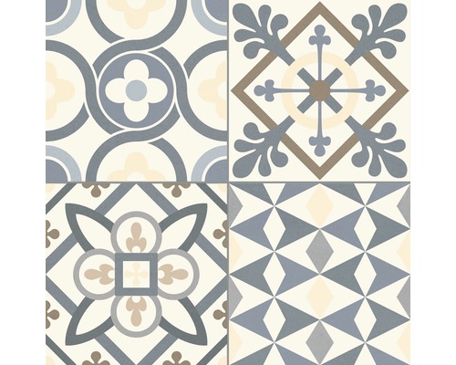 Dlaždice s geometrickými a kvetinovými vzormi