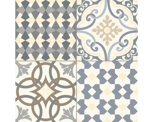 Dekoratívne dlaždice s geometrickými a kvetinovými vzormi