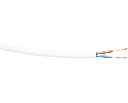 Silový kábel H05VV-F (CYSY) 2x1 biely 20m