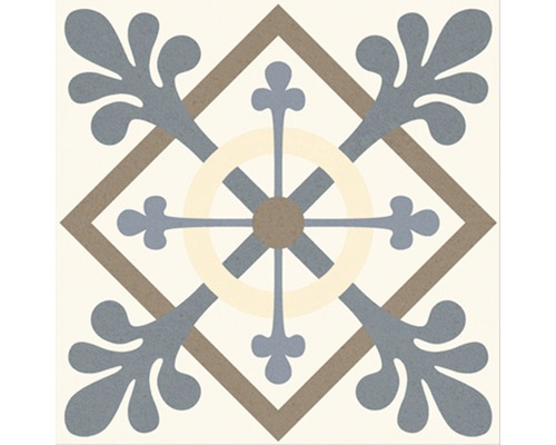 Dekoratívna dlaždica s kvetinovým vzorom a geometrickými tvarmi