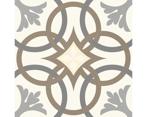 Dekoratívna dlaždica s kruhovým a kvetinovým vzorom