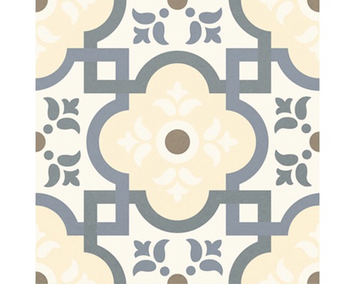 Dekoratívna dlaždica s geometrickými a kvetinovými prvkami