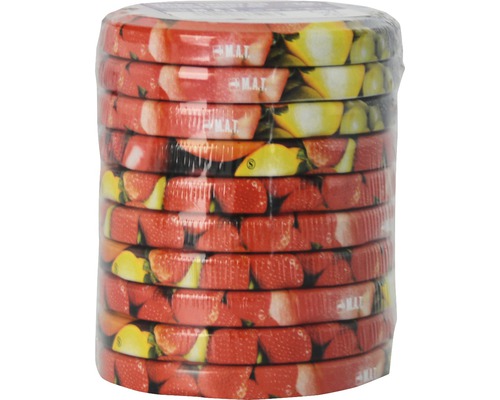 Stoh papierových tanierov s jahodovým motívom zabalený vo fólii