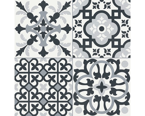 Dekoratívna dlaždica s geometrickými a kvetinovými vzormi