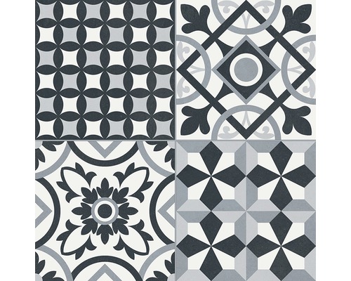 Dlaždice s rôznymi geometrickými a kvetinovými vzormi