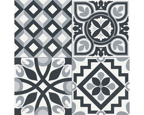 Dekoratívne podlahové dlaždice s geometrickými a kvetinovými vzormi