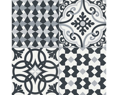 Dlaždice s geometrickými a kvetinovými vzormi