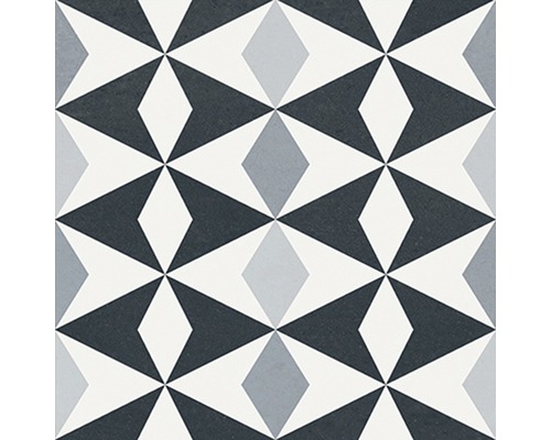 Vzor dlaždíc s geometrickými tvarmi v odtieňoch sivej