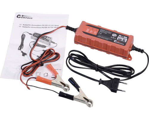 Nabíjačka batérií pre olovené a gélové akumulátory so svorkami a návodom na obsluhu