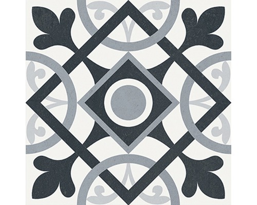 Dekoratívna dlaždica s geometrickým a kvetinovým vzorom