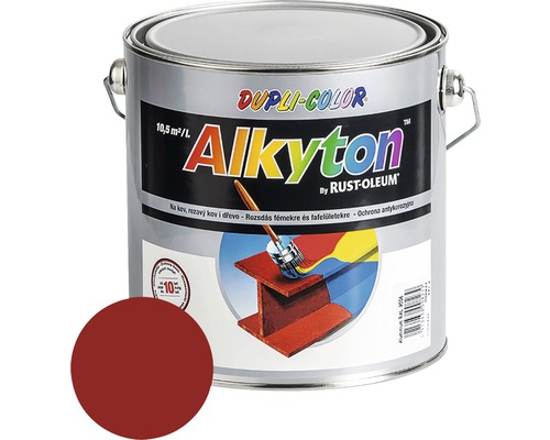 Farba na kov Alkyton lesk 2,5 l ohnivo červená