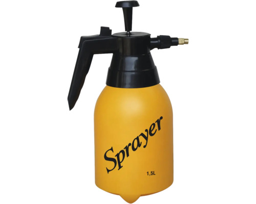 Žltý tlakový postrekovač s objemom 1,5 litra pre záhradu a starostlivosť o rastliny