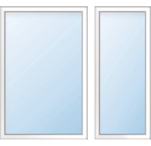 Dve biele plastové okná vedľa seba