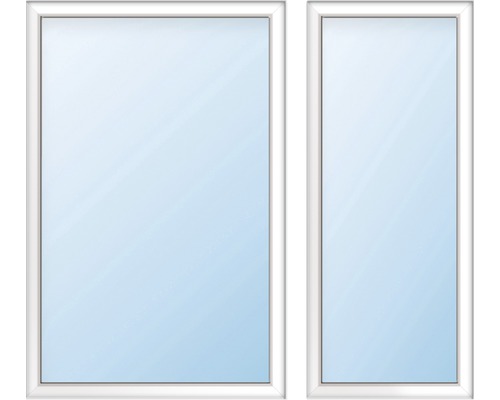 Dve biele plastové okná vedľa seba