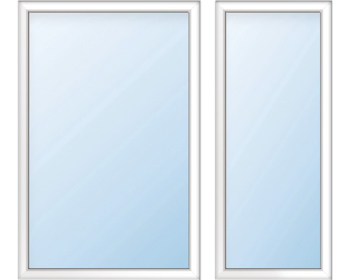 Dve biele plastové okná vedľa seba