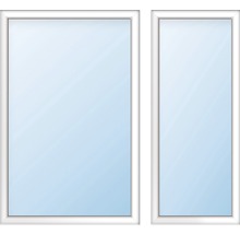 Okno s dvoma krídlami a bielym rámom