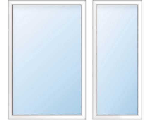 Okno s dvoma krídlami a bielym rámom