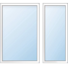 Dva biele okenné rámy so sklom