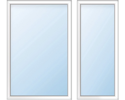Okno s dvomi krídlami a bielym rámom