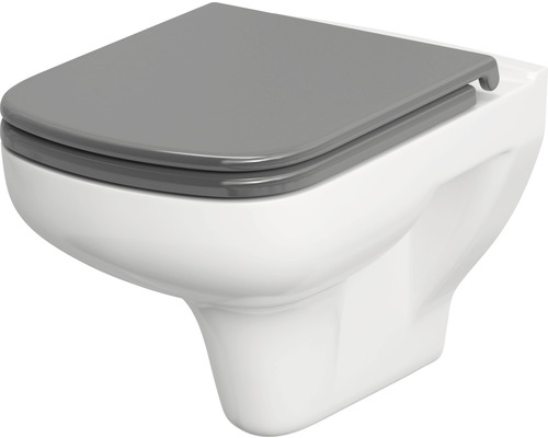Závesné WC so sivým WC sedadlom