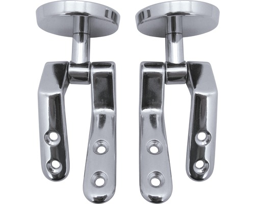 Dva kovové držiaky na schodiskové zábradlie