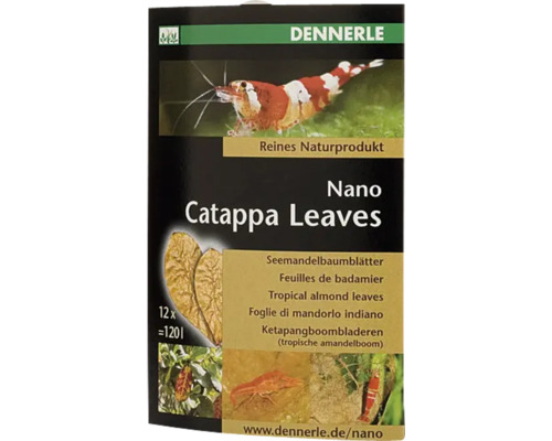 Krmivo pre krevetky Dennerle Nano Catappa Leaves 12 ks Balenie Nano Catappa Leaves mandľovníkové listy od Dennerle