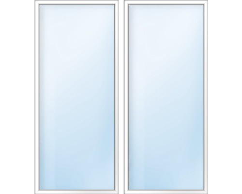 Dvojité okno s bielym rámom