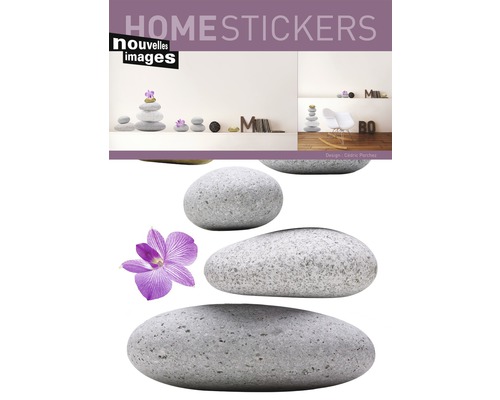 Nástenné nálepky s motívom kameňa a orchidey