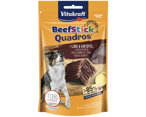 Maškrta pre psov Vitakraft Beef Stick Quadros pečeň so zemiakmi 70 g