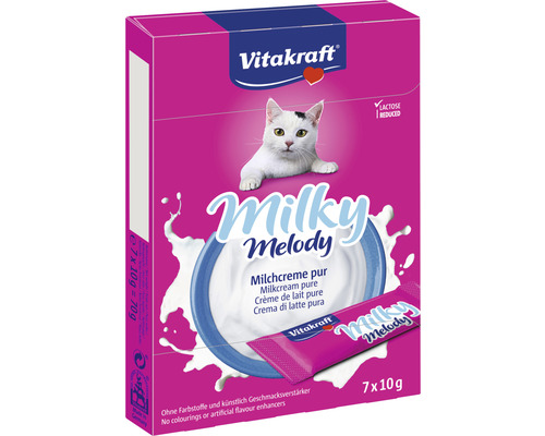 Maškrty pre mačky Vitakraft Milky Melody 70 g 7 ks Vitakraft Milky Melody mliečny krém pre mačky, balenie so siedmimi porciami