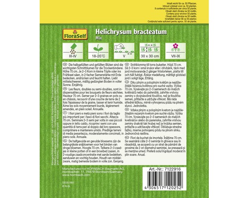 Balenie semien Helichrysum bracteatum Mix od FloraSelf s informáciami o výseve, stanovišti a starostlivosti