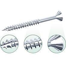 Skrutka do dreva so zapustenou hlavou a závitom