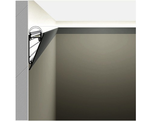 Rohový profil pre nepriame osvetlenie na stene