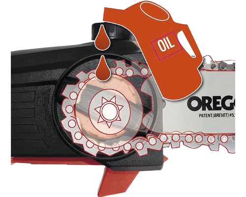 Olejová nádoba plní reťazovú pílu olejom