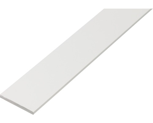 Tyč plochá plast biela 25x2 mm 2,6 m
