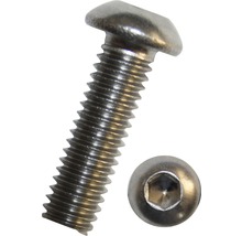 Skrutka z nehrdzavejúcej ocele s šošovkovou hlavou a vnútorným šesťhranom