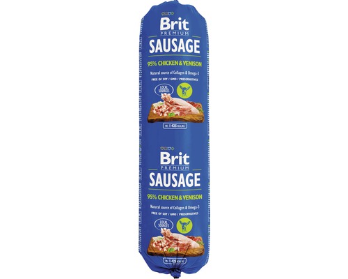 Maškrta pre psov Brit Premium Sausage Chicken & Venison 800 g