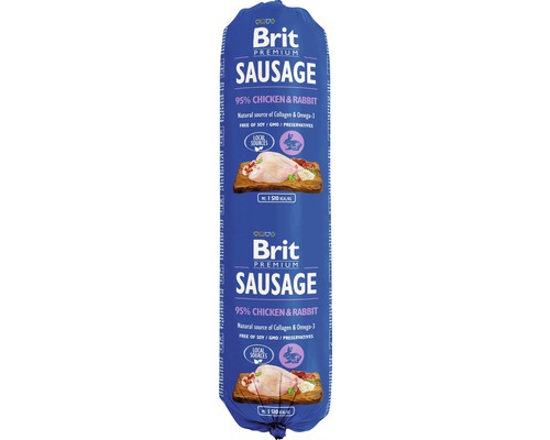 Maškrta pre psov Brit Premium Sausage Chicken & Rabbit 800 g Brit Premium klobása s 95 percentami kuraťa a králika