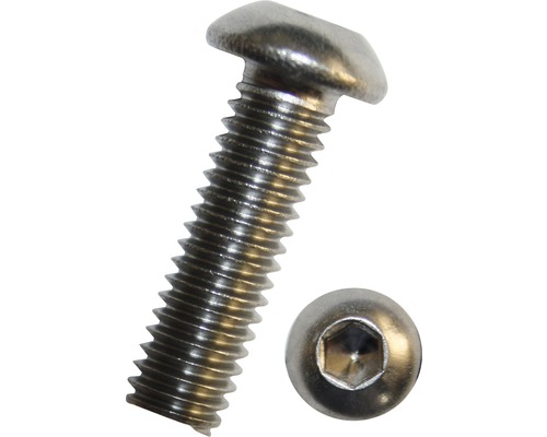 Skrutka z nehrdzavejúcej ocele s vnútorným šesťhranom a šošovkovou hlavou