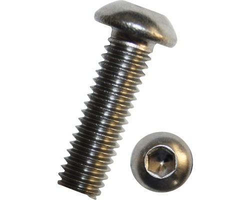 Nerezová skrutka s vnútorným šesťhranom a šošovkovou hlavou