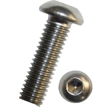 Skrutka z nehrdzavejúcej ocele s šošovkovou hlavou a vnútorným šesťhranom