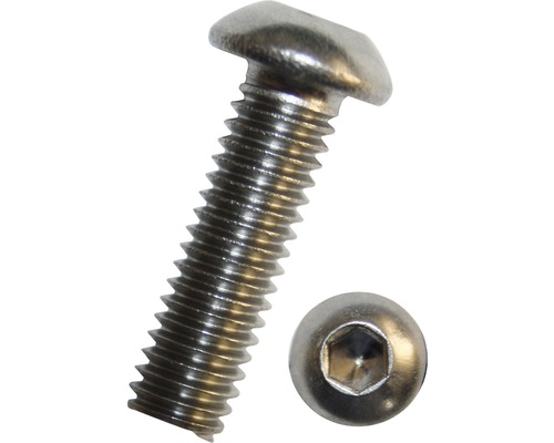 Skrutka z nehrdzavejúcej ocele s šošovkovou hlavou a vnútorným šesťhranom