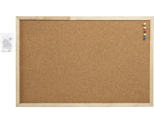 Nástenka s dreveným rámom a pripináčikmi